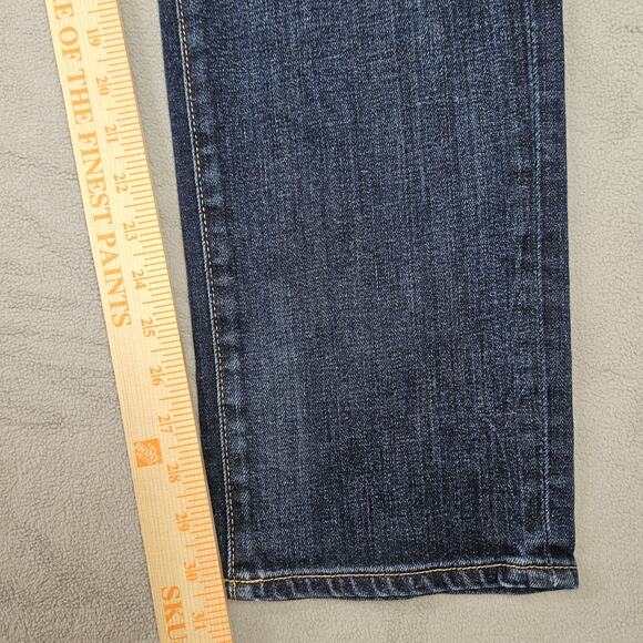 Lucky Brand Jeans Mens 34x30.75 410 Athletic Straight Blue Mid Rise Dark Wash - Picture 12 of 13